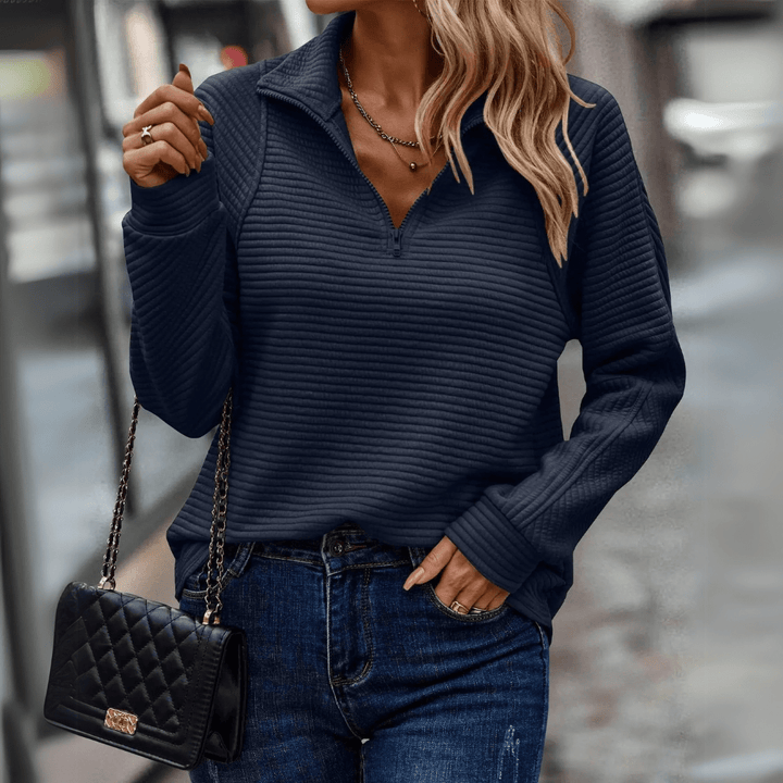 Adeline | Textured Half-Zip Pullover