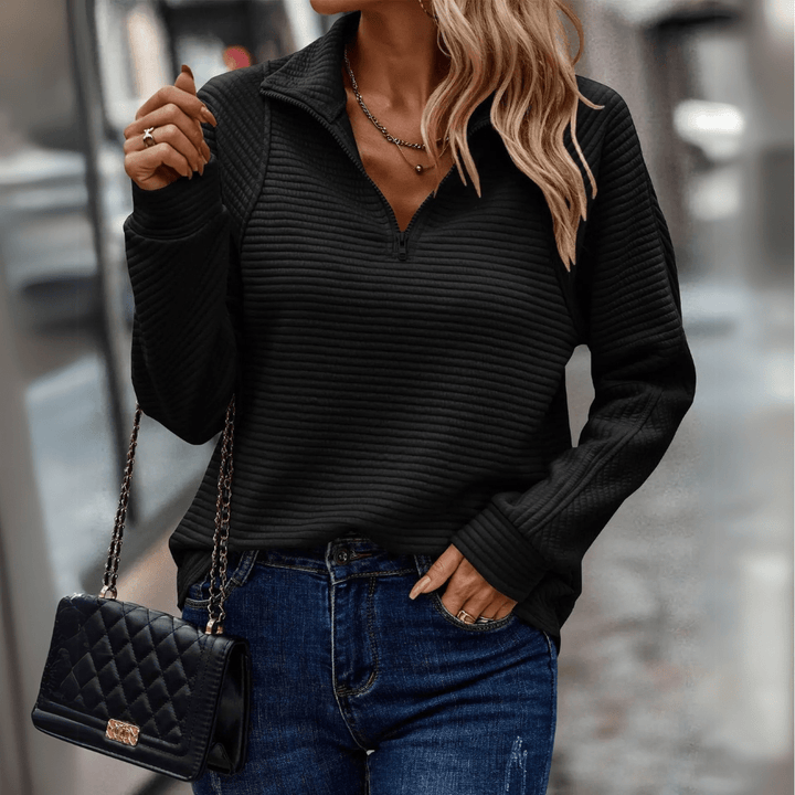 Adeline | Textured Half-Zip Pullover