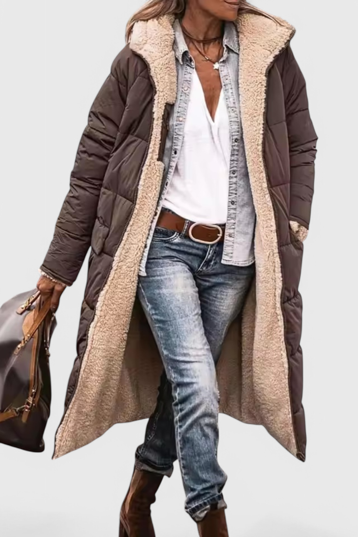 Rosalind | Cozy Longline Hooded Coat