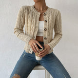 Estella | Cropped Cable Cardigan