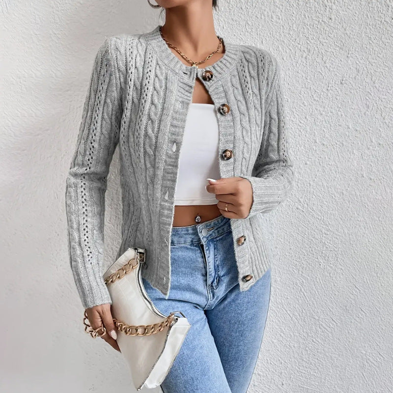 Estella | Cropped Cable Cardigan