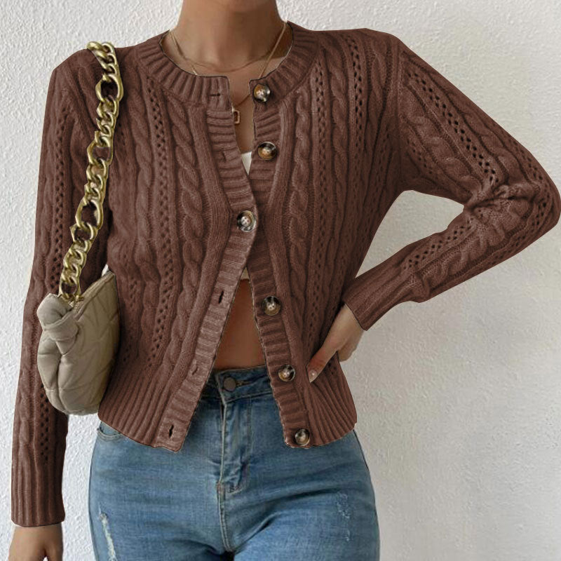 Estella | Cropped Cable Cardigan