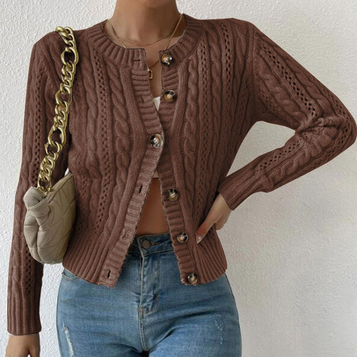 Estella | Cropped Cable Cardigan