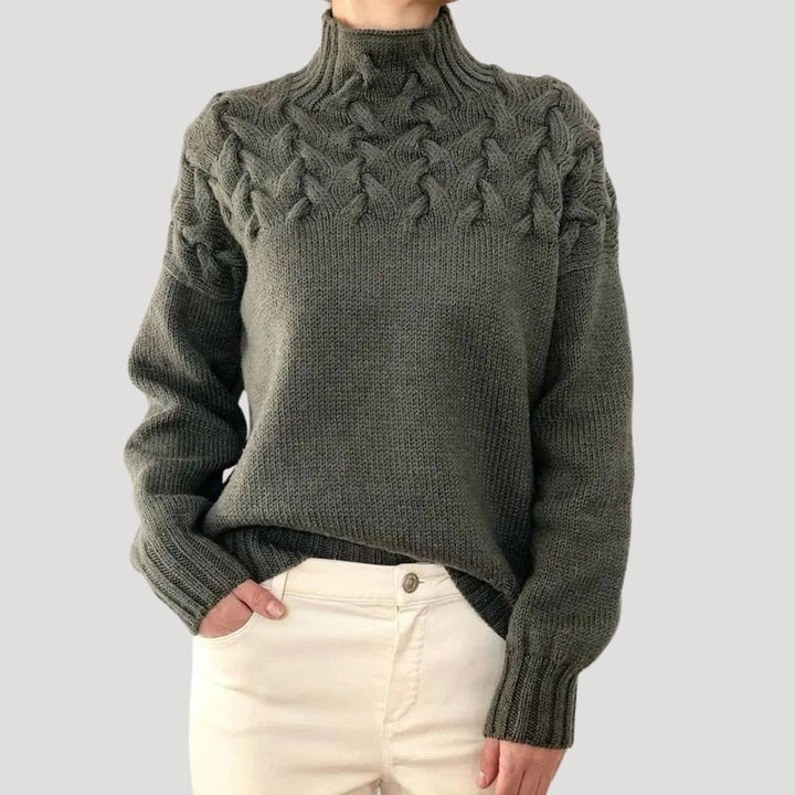 Denise | Cable Knit High-Neck Sweater