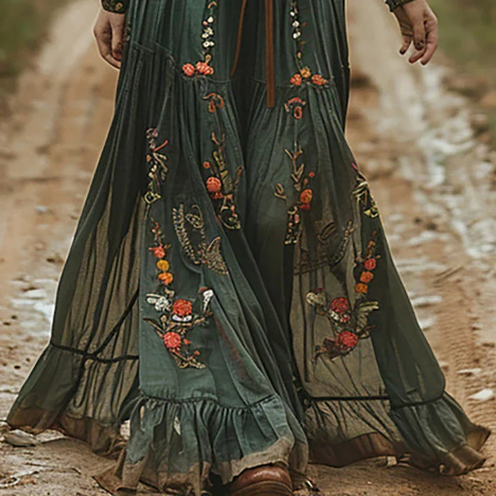 Ingrid | Embroidered Bohemian Maxi Dress