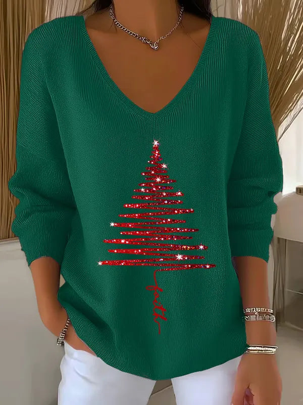 Saskia | Festive V-Neck Sweater