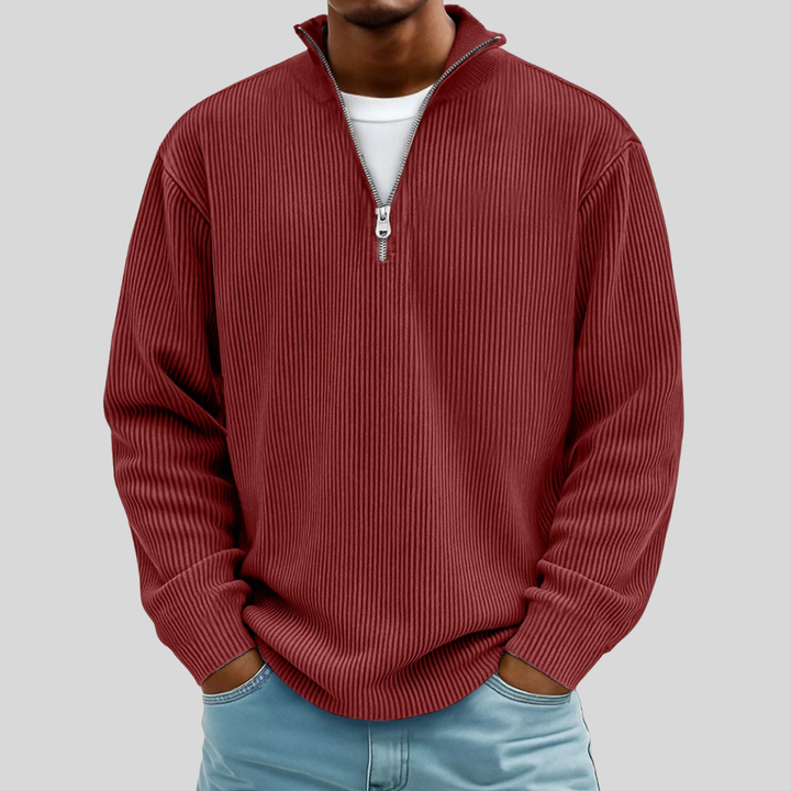Desmond | Ribbed Quarter-Zip Sweater
