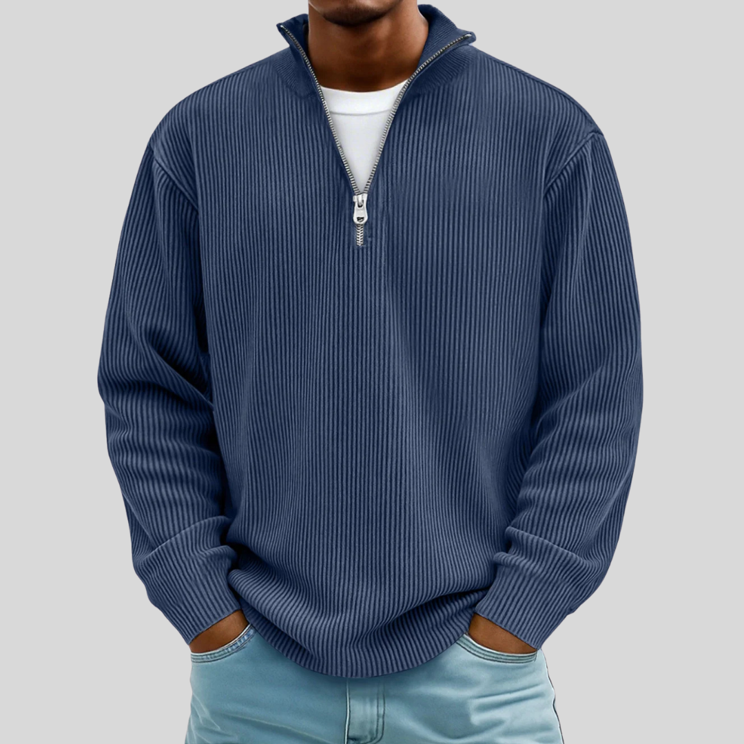 Desmond | Ribbed Quarter-Zip Sweater