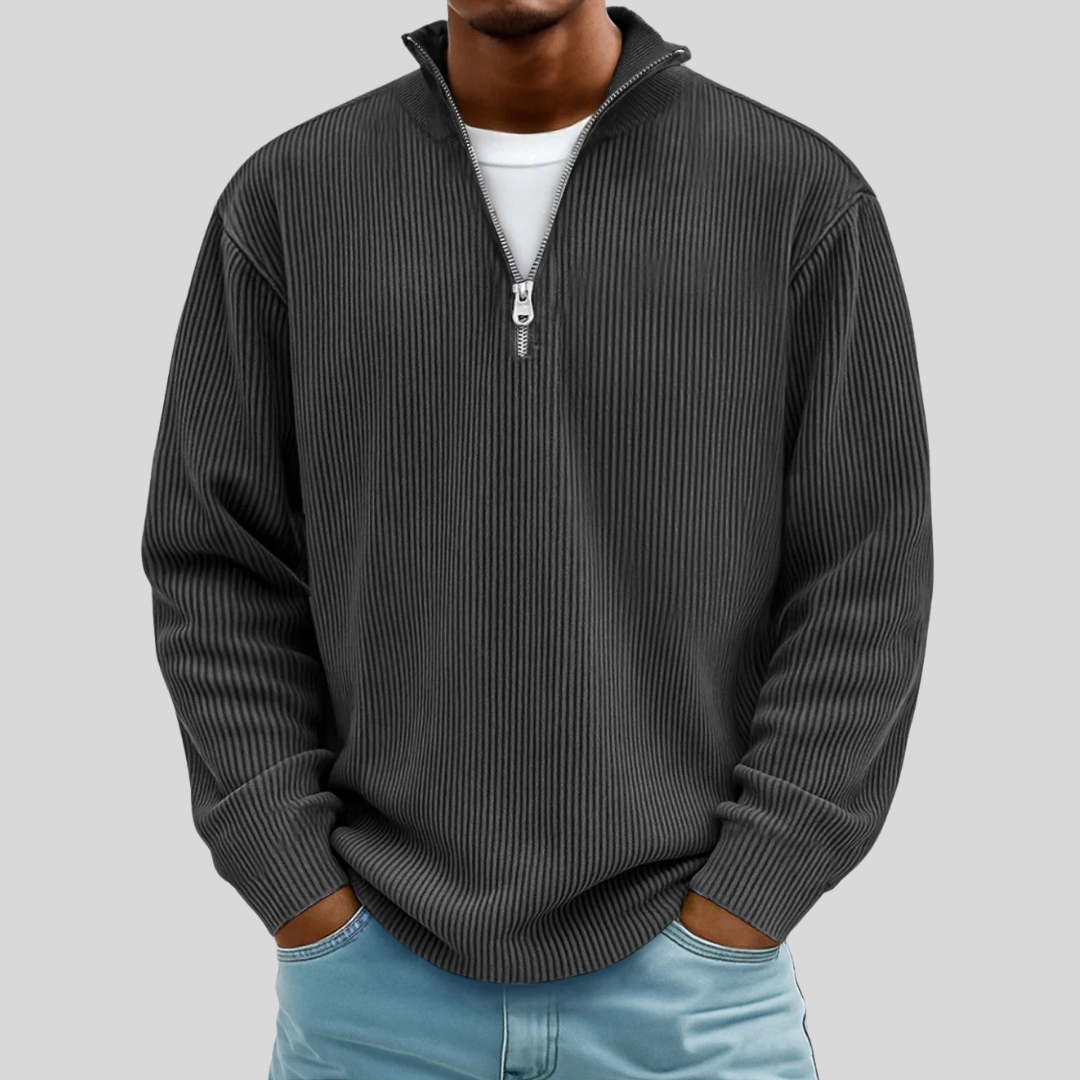 Desmond | Ribbed Quarter-Zip Sweater