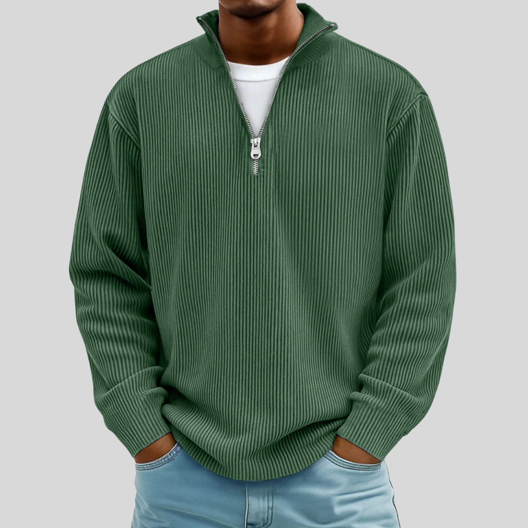 Desmond | Ribbed Quarter-Zip Sweater