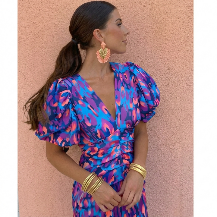 Camryn | Ruched Puff Sleeve Dress