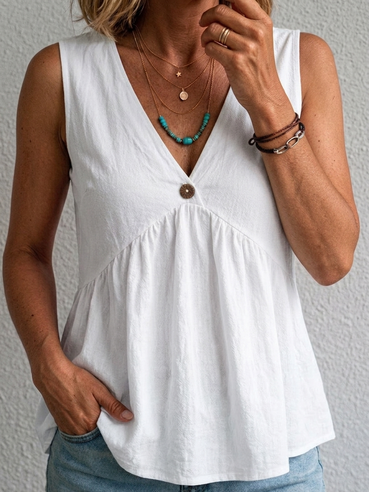 Marlena | Flowing V-Neck Sleeveless Top