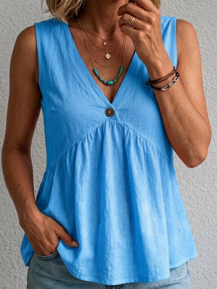 Marlena | Flowing V-Neck Sleeveless Top