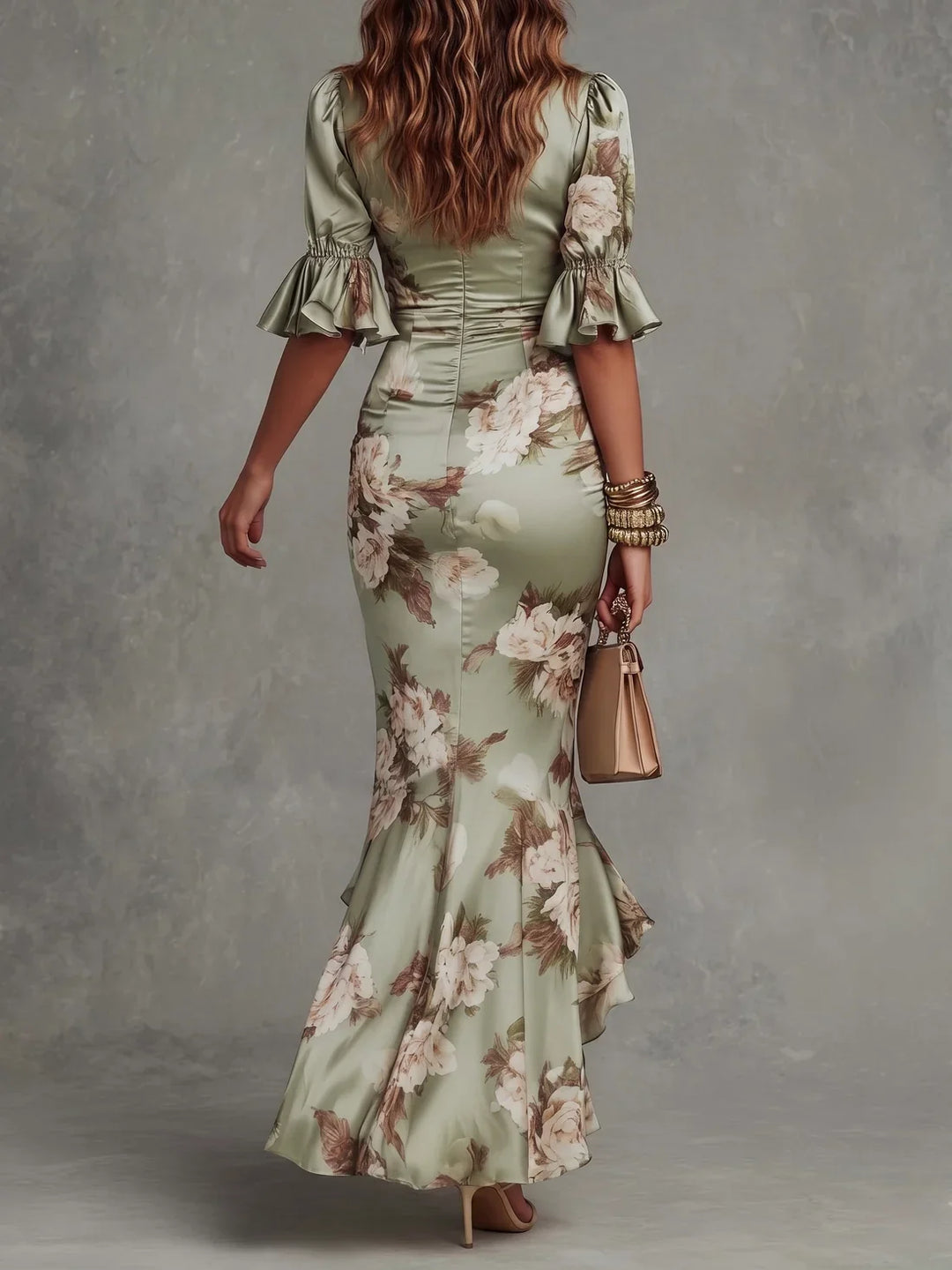 Evelina | Floral Ruched Maxi Dress