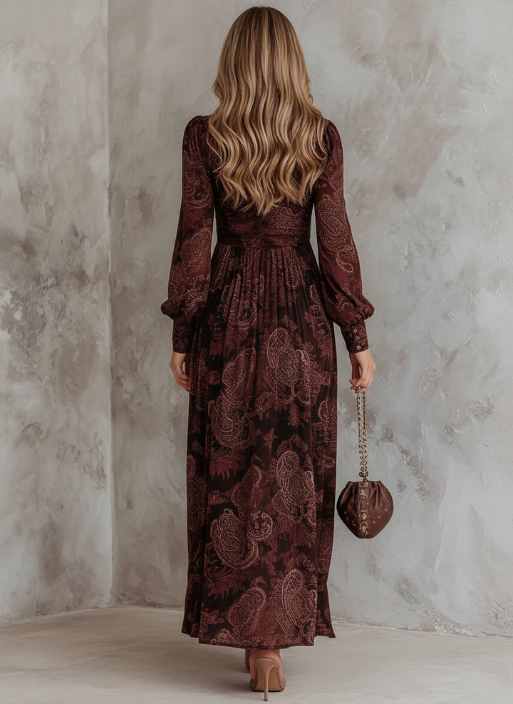 Gwendolyn | Paisley Zip-Waist Maxi Dress