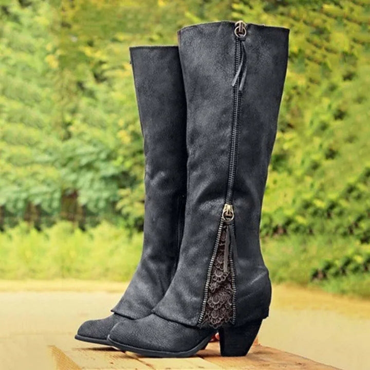 Cassidy | Lace-Trimmed Tall Western Boots
