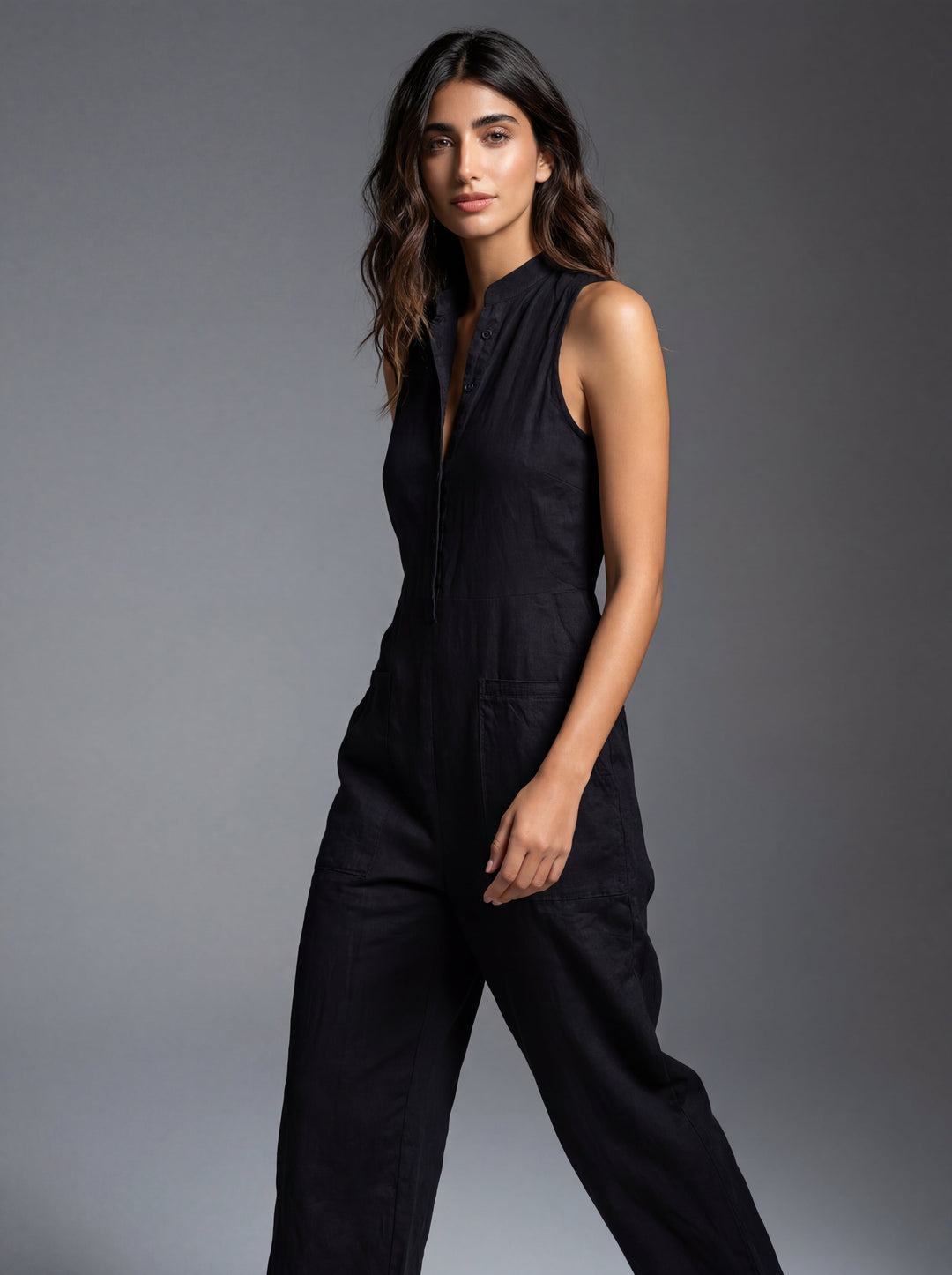 Erica | Women's Linen Sleeveless Jumpsuit