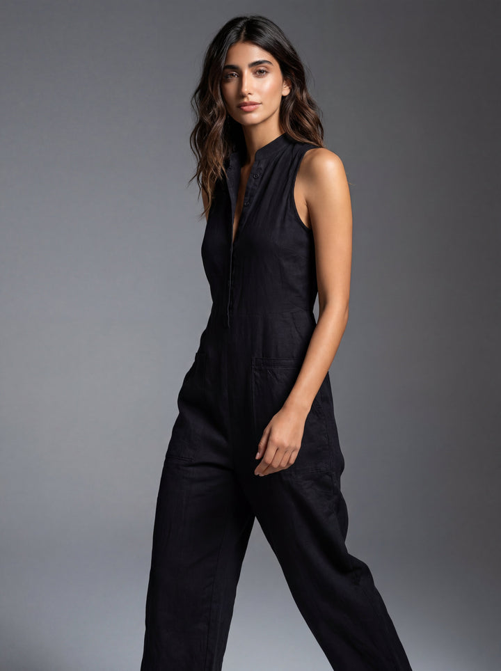 Erica | Women's Linen Sleeveless Jumpsuit