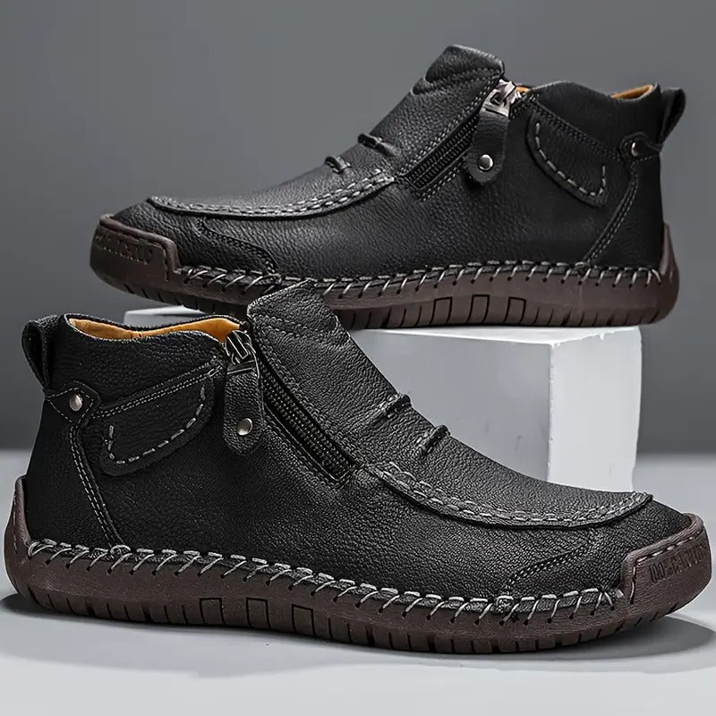 Logan | Men's Hand-Stitched Leather Ankle Boots