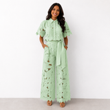 Meline | Floral Cutwork Two-Piece Set