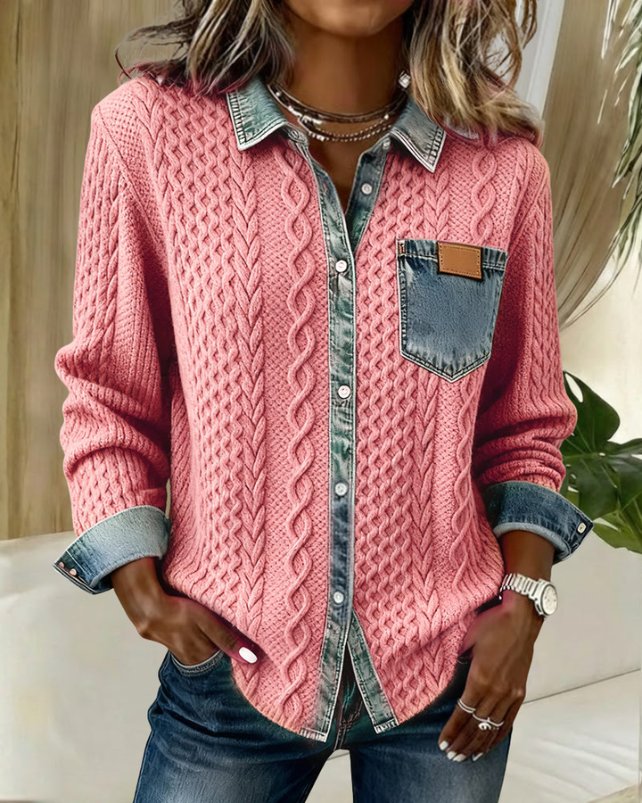 Sharon | Textured Button-Front Shirt
