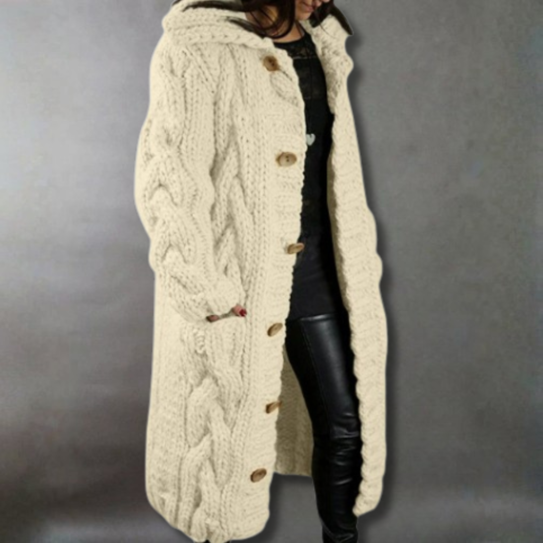Sandra | Chunky Knit Hooded Cardigan