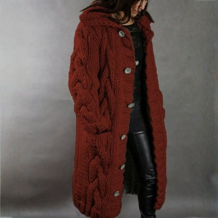 Sandra | Chunky Knit Hooded Cardigan