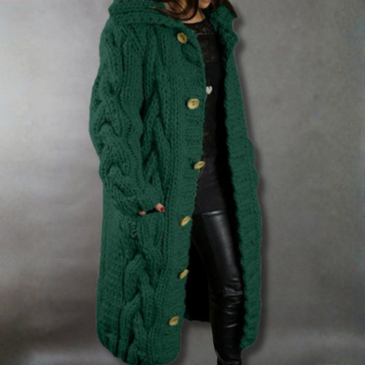 Sandra | Chunky Knit Hooded Cardigan