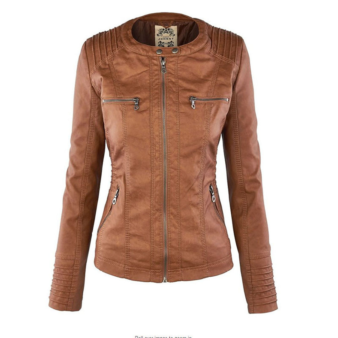Louise | Hooded Zip-Up Biker Jacket