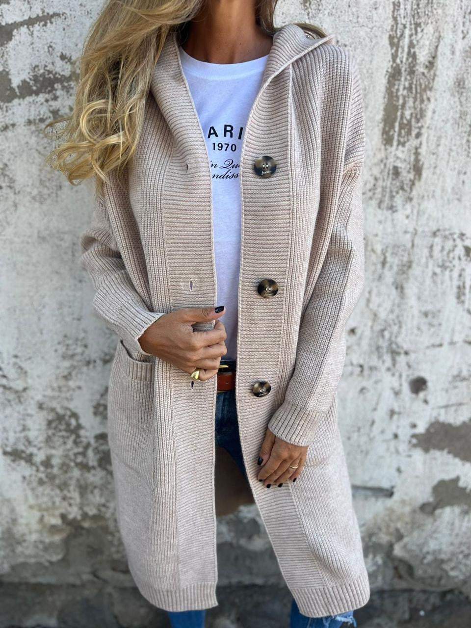 Esther | Longline Button-Front Cardigan
