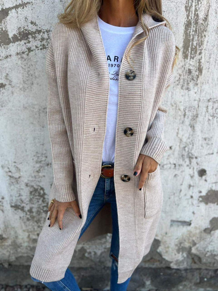 Esther | Longline Button-Front Cardigan