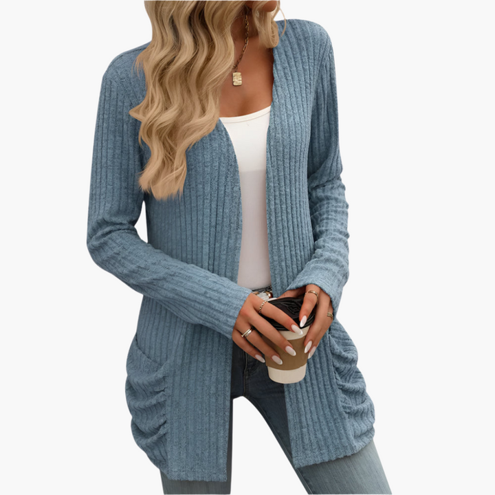 Helen | Ribbed Open-Front Cardigan