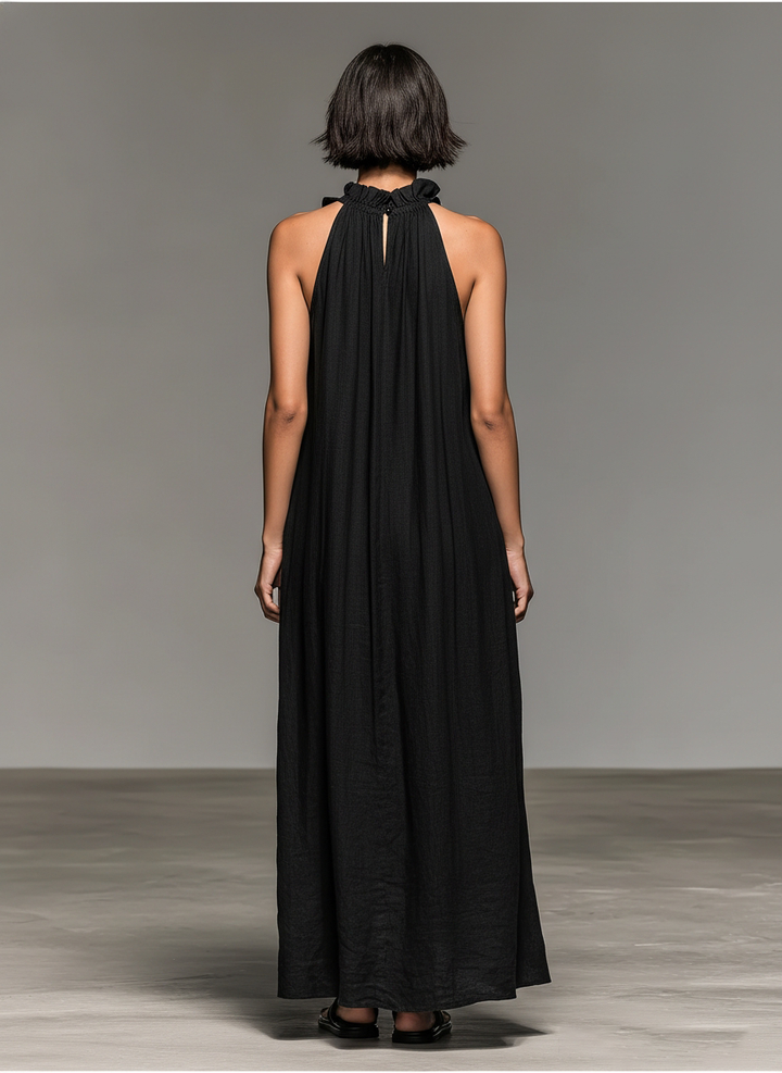 Selene | Ruffle-Trimmed Maxi Dress with Pockets