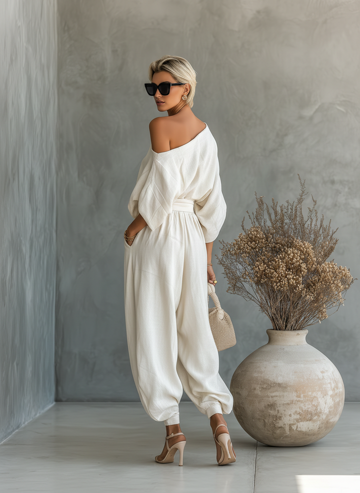 Wilhelmina | Relaxed Off-Shoulder Two-Piece Set