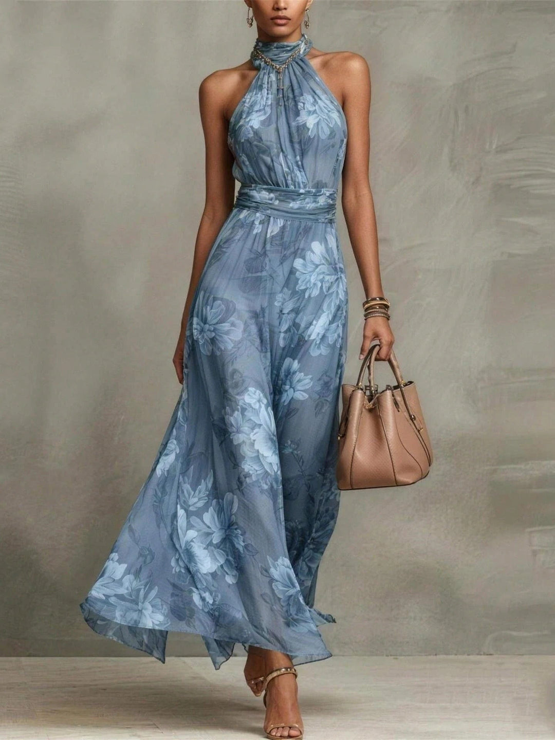 Nadine | Floral Halter Maxi Dress