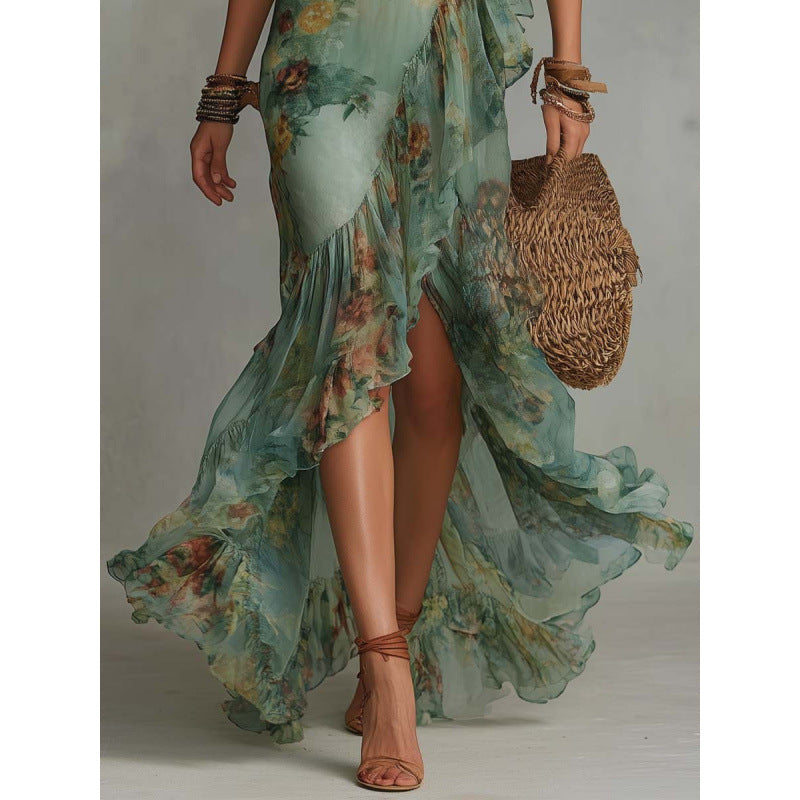 Anneliese | Floral Ruffle Wrap Dress