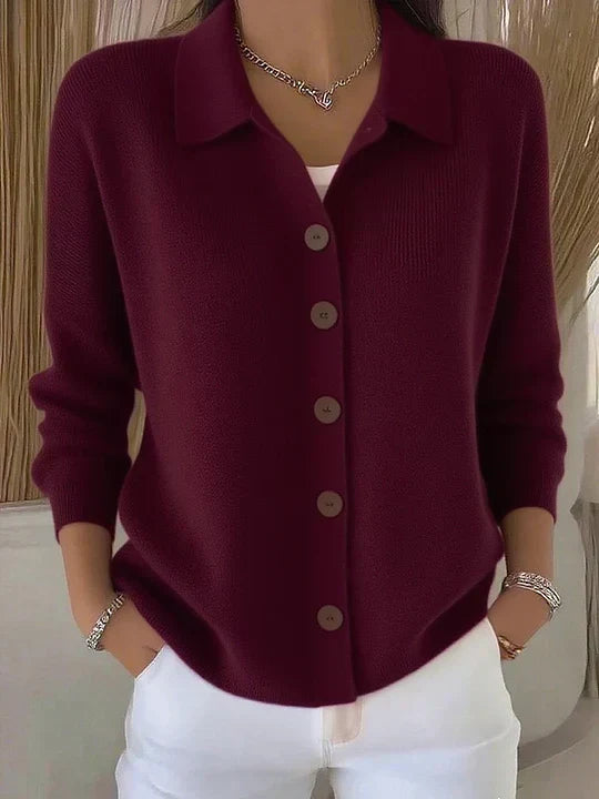 Sloane | Button-Front Collared Cardigan
