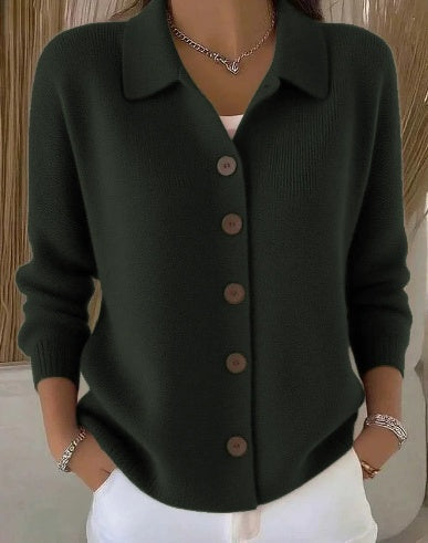 Sloane | Button-Front Collared Cardigan