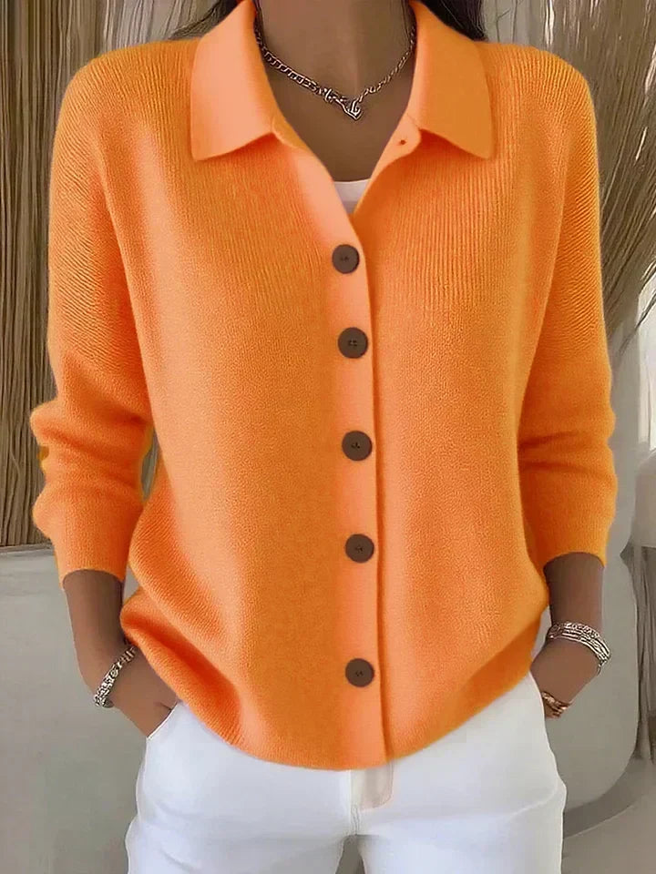 Sloane | Button-Front Collared Cardigan
