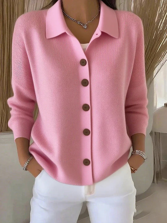 Sloane | Button-Front Collared Cardigan