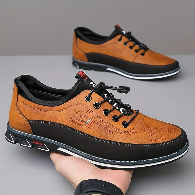 Regan | Men's Sporty Leather Casual Sneakers