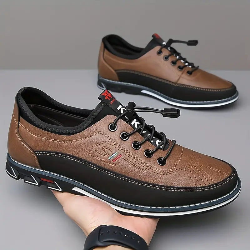 Regan | Men's Sporty Leather Casual Sneakers