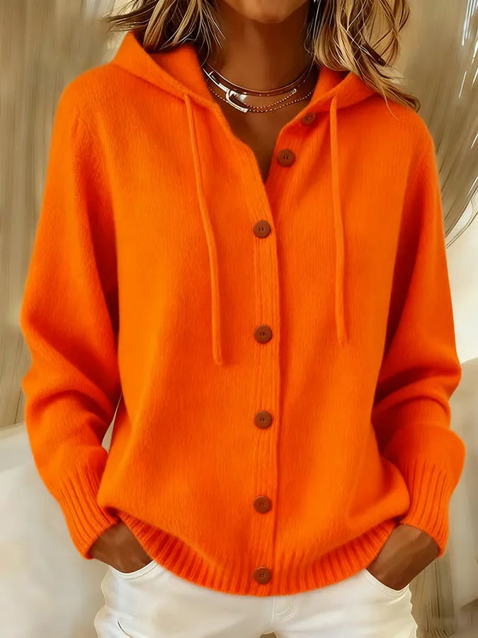 Holly | Hooded Button-Front Cardigan