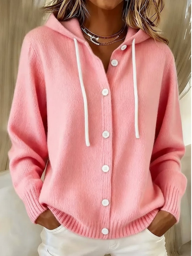 Tamara | Cozy Hooded Button Cardigan