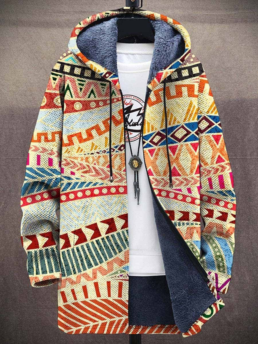 Landon | Artisan-Print Hooded Cardigan