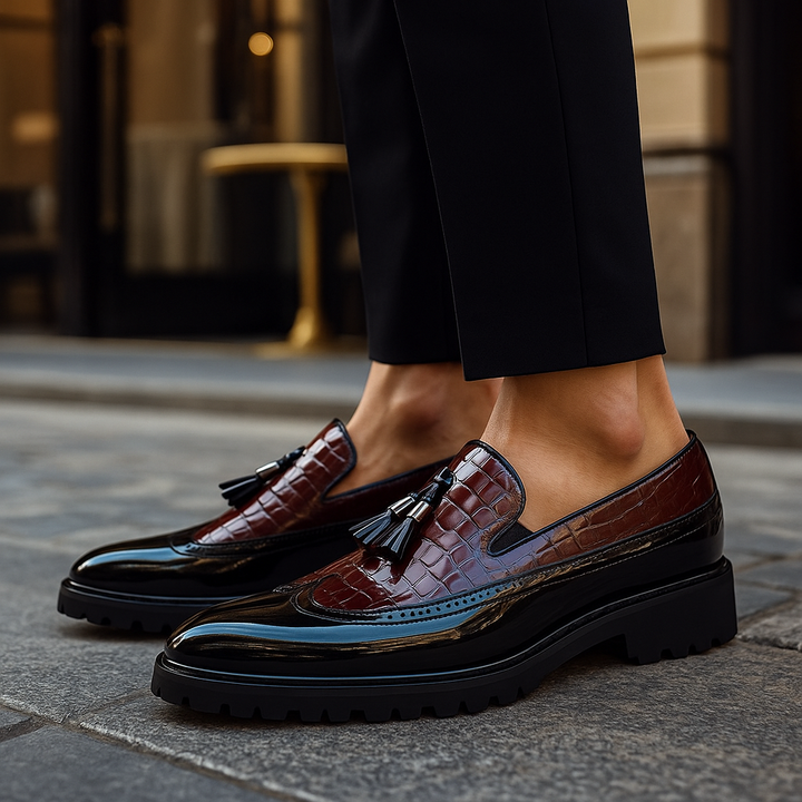 Ellis | Textured Tassel Loafers