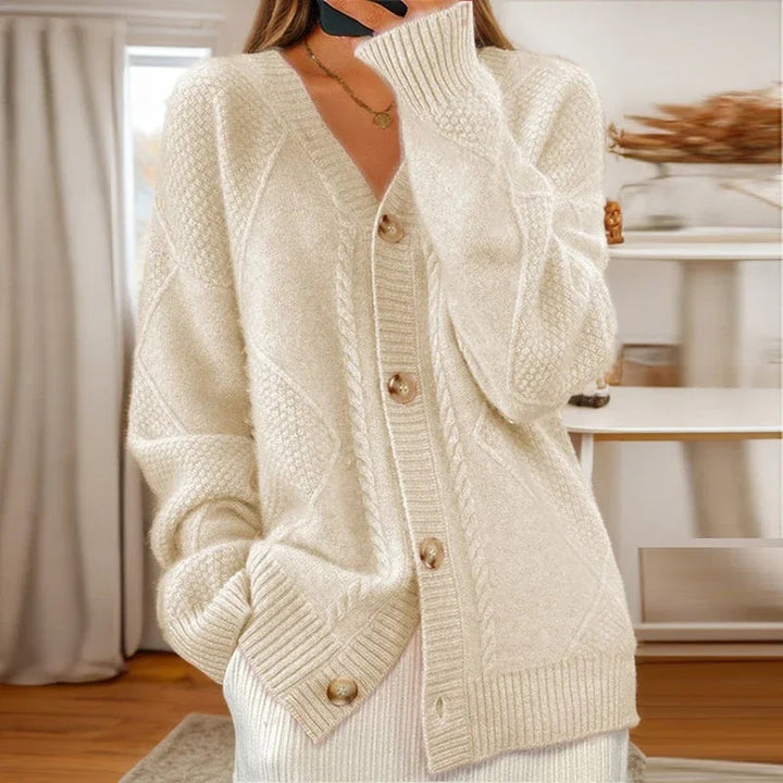 Elaine | Textured Button-Front Cardigan