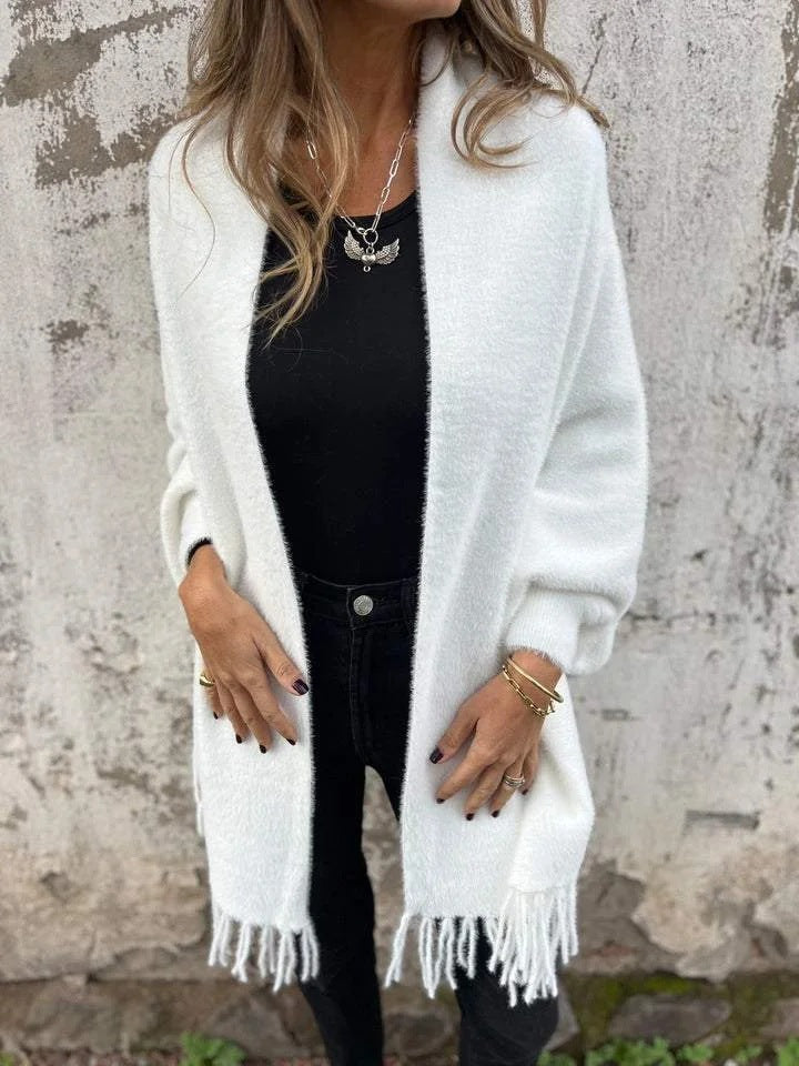 Corinne | Longline Fringe Cardigan