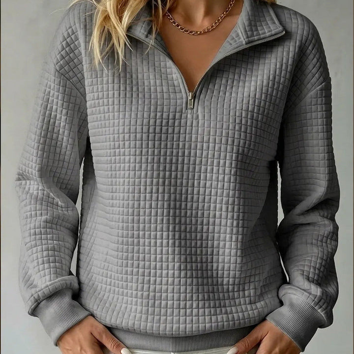 Quinn | Textured Quarter-Zip Pullover