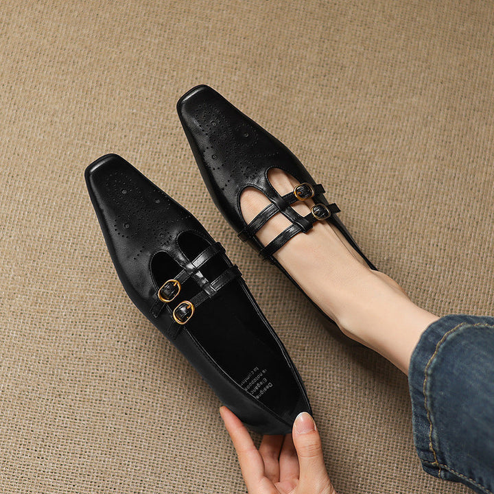 Frances | Buckled Pointed-Toe Mules